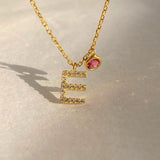 925 Silver | Birthstone Letter Necklace