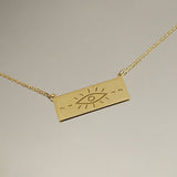 925 Silver | Antique Eye Necklace with Yellow Tones