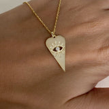 925 Silver | Triangle Pendant Necklace with Stone Detailing