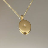 925 Silver | North Star Locket Oval Necklace