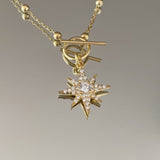 925 Silver | Beaded Chain North Star Necklace
