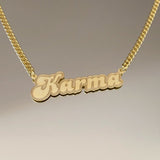 925 Silver | Custom Necklace in Special Font 7 with Curb Chain