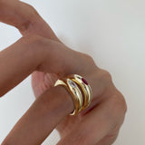 925 Silver | Colorful Domed Ring with Stones