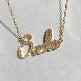 925 Silver | Custom Handwriting Necklace with Stones