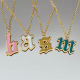 925 Silver | Colorful Enamel Letter/Number Necklace
