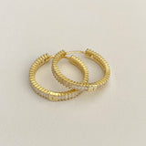 925 Silver | Thin Baguette Hoop Earrings (Available in 5 Sizes)