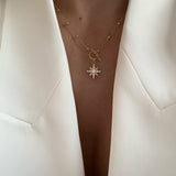 925 Silver | Beaded Chain North Star Necklace