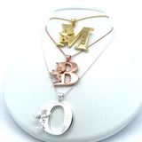925 Silver | Unisex Angel Detail 3D Letter Necklace