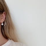 925 Silver | Twisted Hoop Earrings with Stones