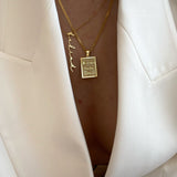 925 Silver | Custom Engraved Curb Chain Plaque Necklace