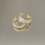 925 Silver | Baguette Stone Hoop Earrings