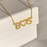 925 Silver | Custom Heart & Stone Letter Necklace