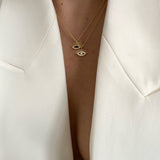 925 Silver | Colorful Stone Eye Necklace