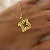 925 Silver | Vintage Style Custom Number Necklace