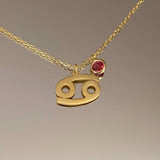 925 Silver | Birthstone Zodiac Symbol Necklace