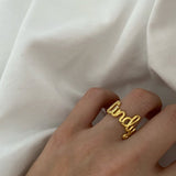925 Silver | Custom 3D Letter Ring with Stone Initial