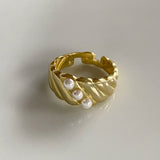 925 Silver | Vintage Twisted Pearl Ring