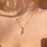 925 Silver | Beaded Chain Letter Necklace