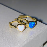 925 Silver | Opal Rhythm Heart Ring