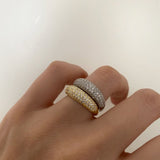 925 Silver | Domed Ring with Stones