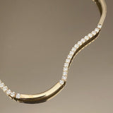 925 Silver | Gold Striped Tennis Choker