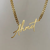 925 Silver | Custom Necklace in Special Font 5 with Curb Chain