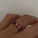 925 Silver | Colorful Baguette Full Eternity Ring