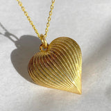 925 Silver | Vintage-Style Puffy Heart Necklace