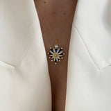 925 Silver | Dark Blue Enamel Heart Necklace with Stones