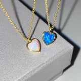 925 Silver | Opal Heart Necklace