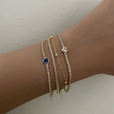 925 Silver | Beaded Chain Tennis Bracelet