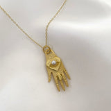 925 Silver | Pearl Hand Necklace