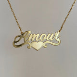 925 Silver | Custom Heart Striped Necklace