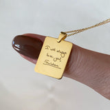 14K Gold | Unisex Custom Handwriting Engraved Necklace