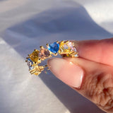 925 Silver | Pastel Colorful Heart Ring