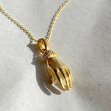 925 Silver | Natural Tourmaline Hand Necklace