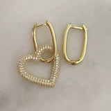 925 Silver | Heart Rectangle Earrings