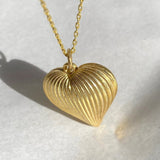 925 Silver | Vintage-Style Puffy Heart Necklace