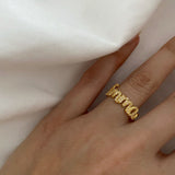 925 Silver | 3D Custom Handwriting Ring with Stones