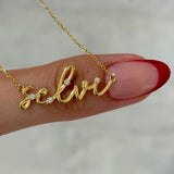 925 Silver | Custom 3D Name Necklace with Stones