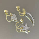 925 Silver | Twisted Hoop Earrings with Stones