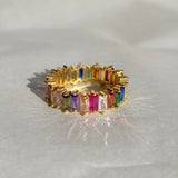 925 Silver | Colorful Baguette Full Eternity Ring