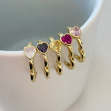 925 Silver | Colorful Heart Cartilage-Compatible Earring