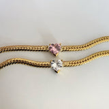 Woven Chain Crystal Heart Choker