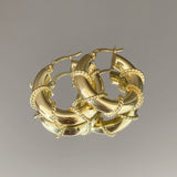 925 Silver | 2.0 Thick Hoop Earrings with Chain Detail