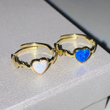 925 Silver | Opal Rhythm Heart Ring