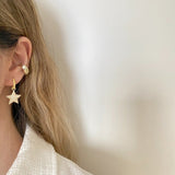 925 Silver | Domed Star Earrings with Stone Detailing