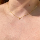 925 Silver | Snake Chain Mini Heart Necklace with Stones