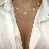 925 Silver | Butterfly Charm Necklace with Stones