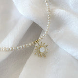 925 Silver | Genuine Pearl Opal Stone Necklace